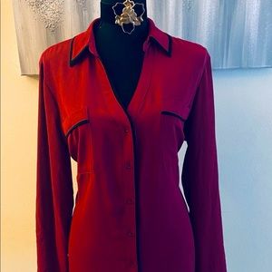Burgundy, long sleeve blouse